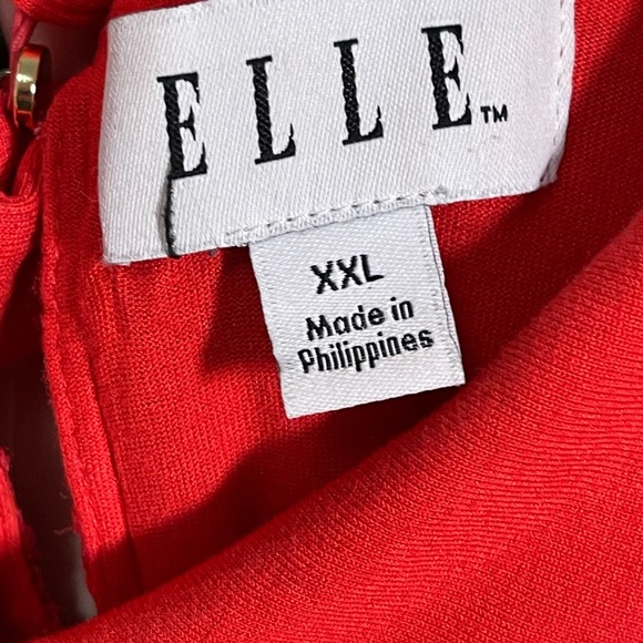 Elle sleeveless red orange lace Peter Pan collar blouse XXL - Picture 4 of 5